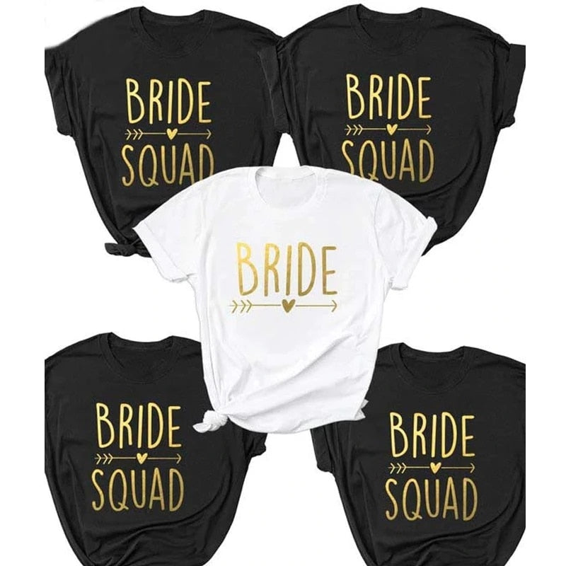 Футболки Bride & Bride Squad на дівич-вечір