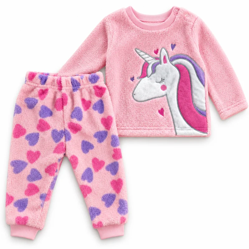 Теплий флісовий комплект Primark Baby «Єдиноріг», рожевий, 6-9 місяців / 74 см